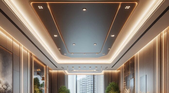 Натяжной потолок с трековыми светильниками: Современный стиль и функциональность